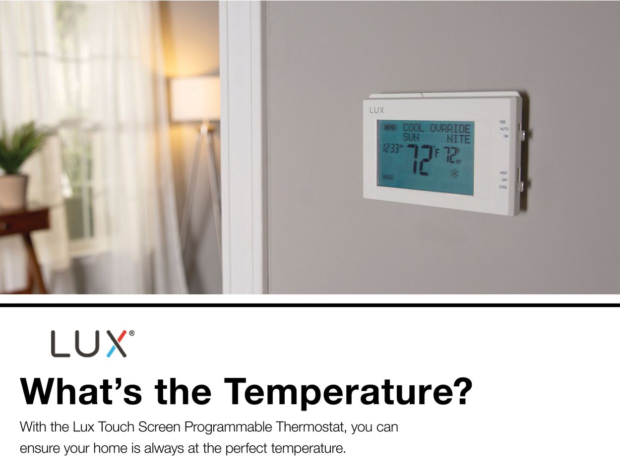 Lux 7 Day Touch Screen Programmable Thermostat In The Programmable Thermostats Department At Lowes Com