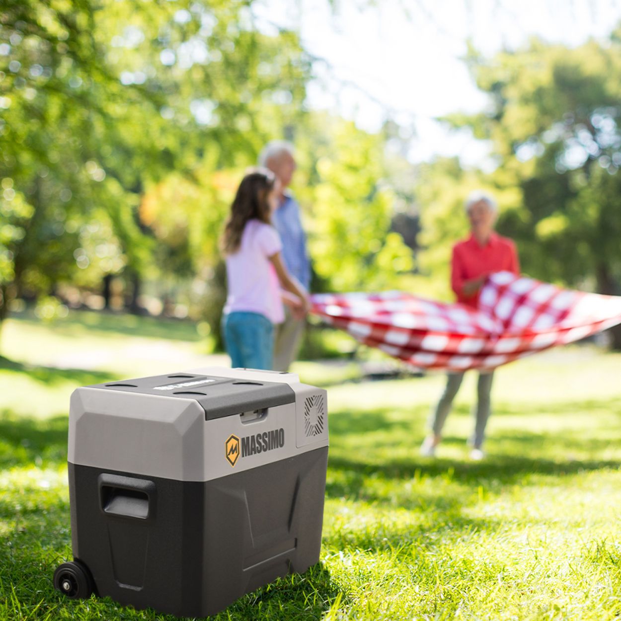The Massimo CX40 E-Kooler at the campground