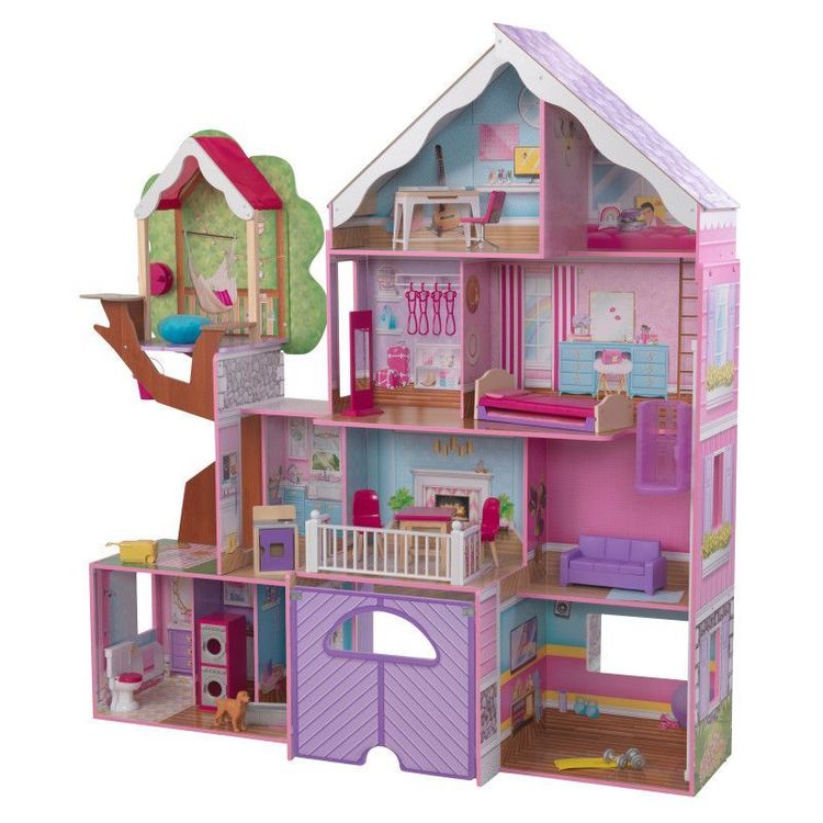 KidKraft Treehouse Retreat Mansion Wooden Dollhouse with Lights and ...