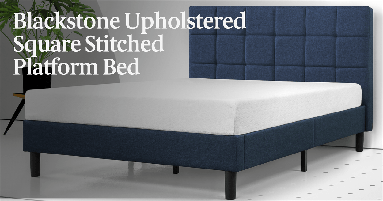 Blackstone Upholstered Square Stitched, Zinus Upholstered Square Stitched Platform Bed King Size