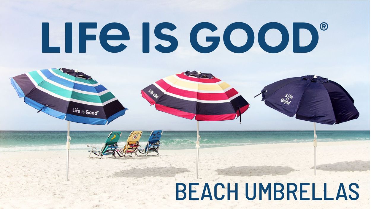 Life is Good Beach Umbrella (Common: 7 