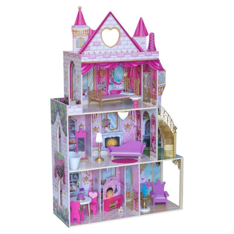 On white image of full dollhouse