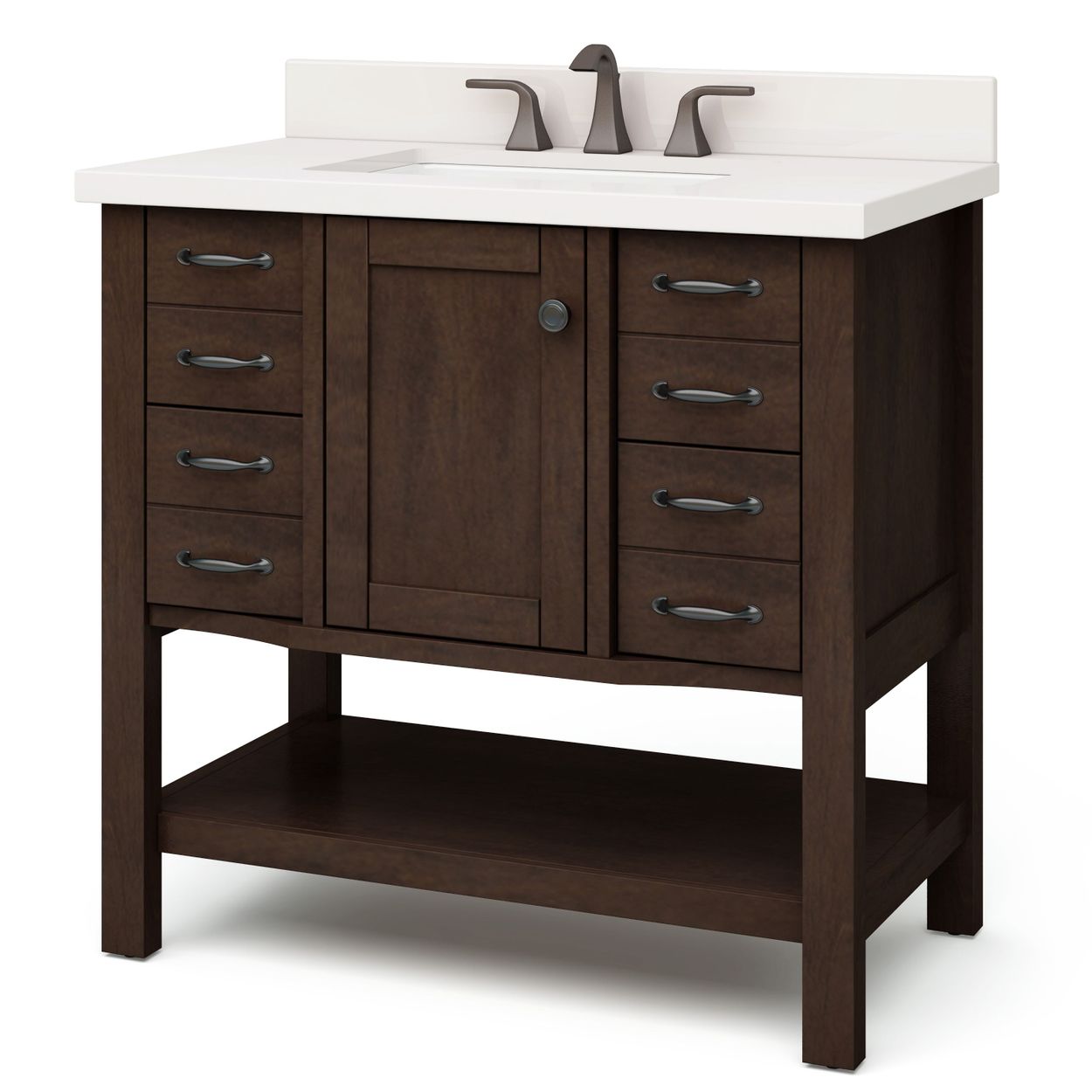 Allen Roth Kingscote 36 In Espresso Single Sink Bathroom Vanity With Espresso Engineered Stone Top In The Bathroom Vanities With Tops Department At Lowescom