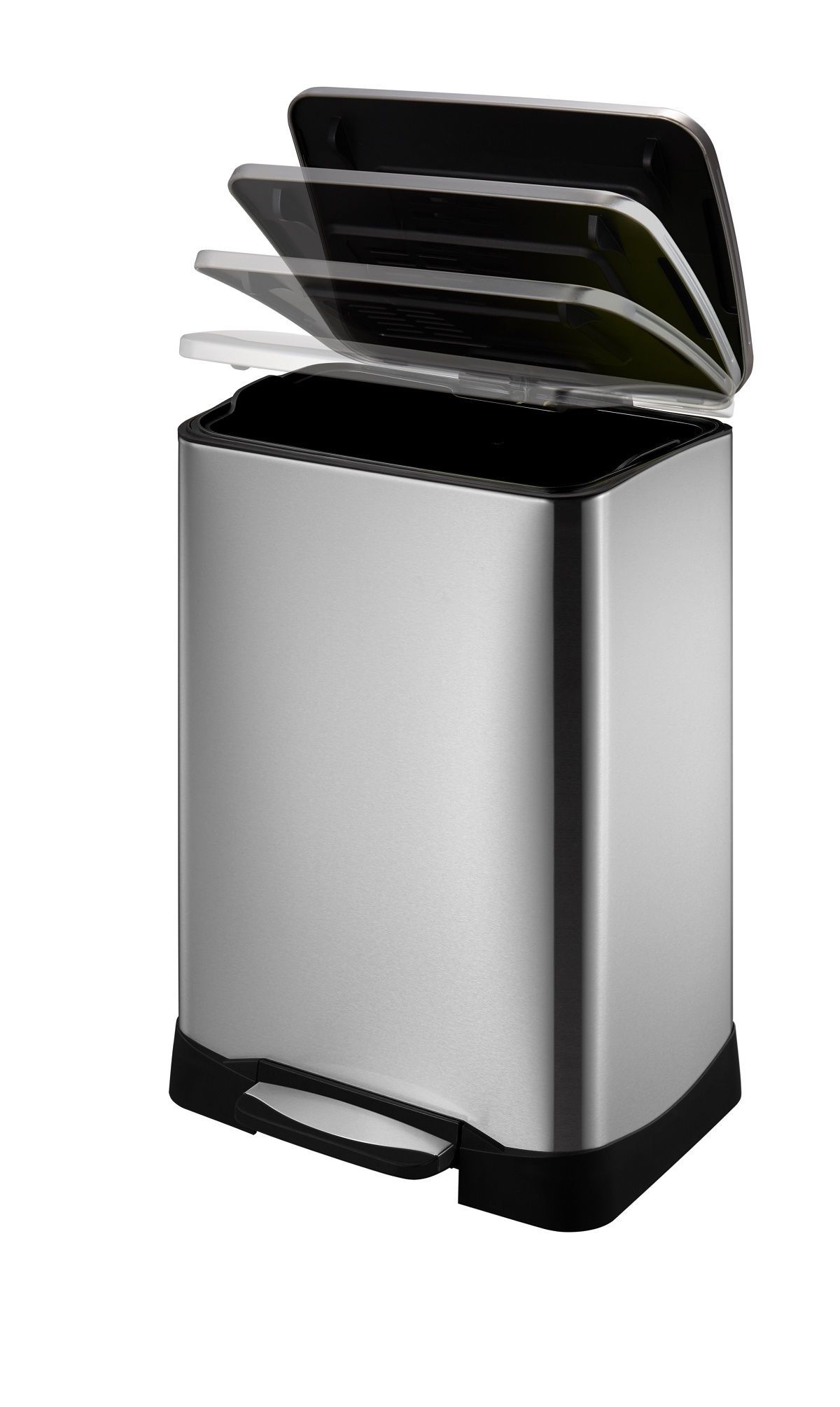 Neocube 50 Liter Brushed Stainless Steel Trash Can (C) Fingerprint Neocube 50 Liter Stainless Steel Trash Can