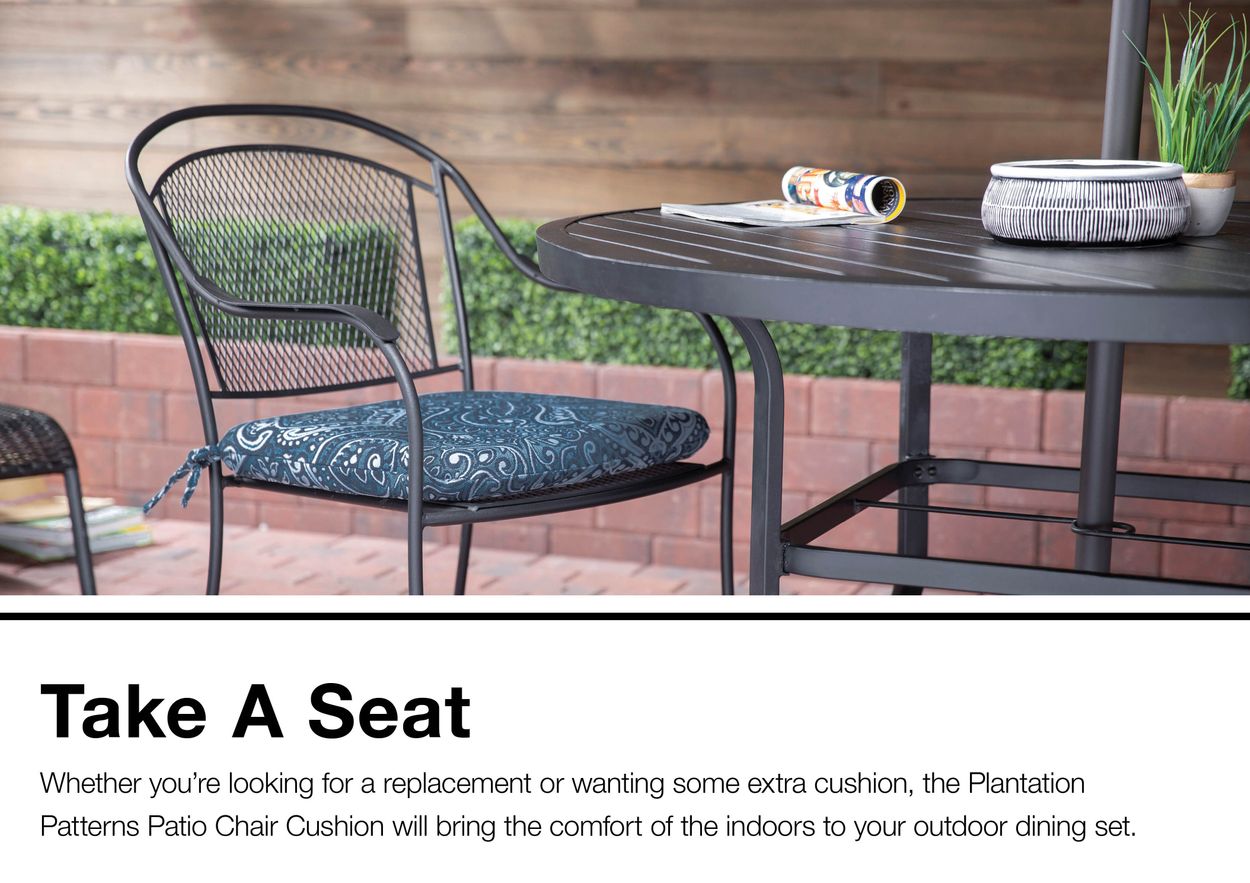 Plantation Patterns Allen Roth Damask Patio Chair Cushion In The Patio Furniture Cushions Department At Lowes Com