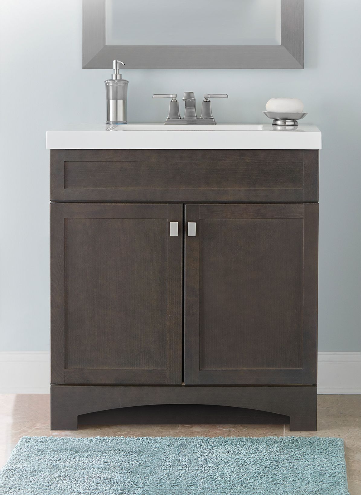 Style Selections Drayden 30 In Heirloom Single Sink Bathroom Vanity With White Cultured Marble Top In The Bathroom Vanities With Tops Department At Lowescom