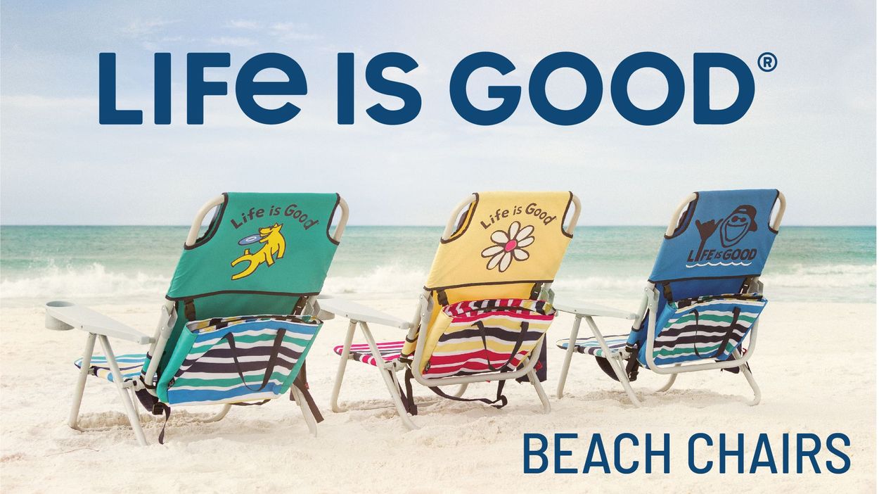 life is good silver folding beach chair in the patio chairs