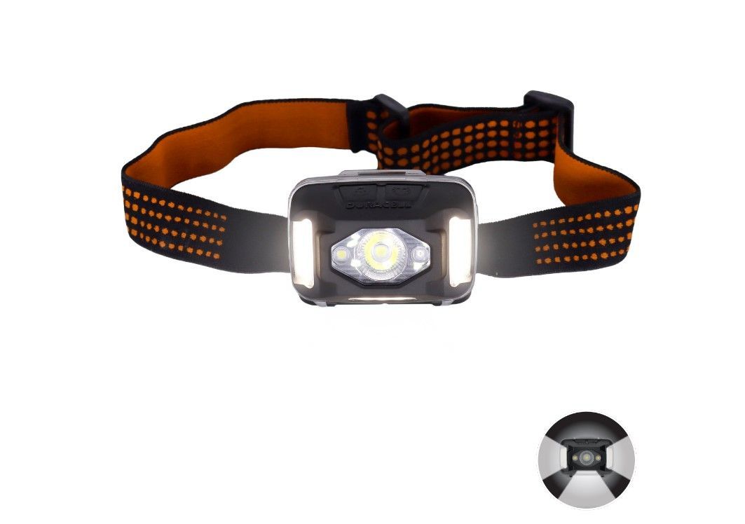 Image of front of headlamp showing the flood beam