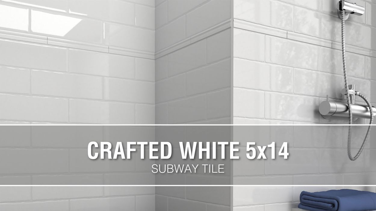 Boutique Ceramic Boutique Crafted White 5x14 5 In X 14 In Glazed Ceramic Subway Wall Tile In The Tile Department At Lowescom