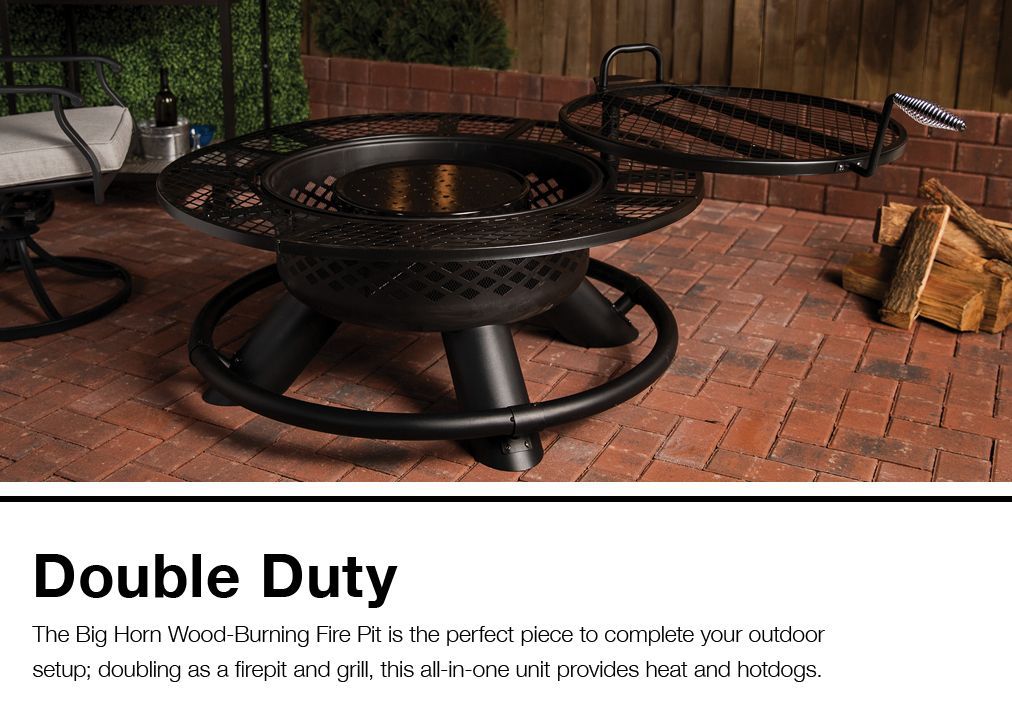 Black Steel Wood Burning Fire Pit, Ranch Fire Pit