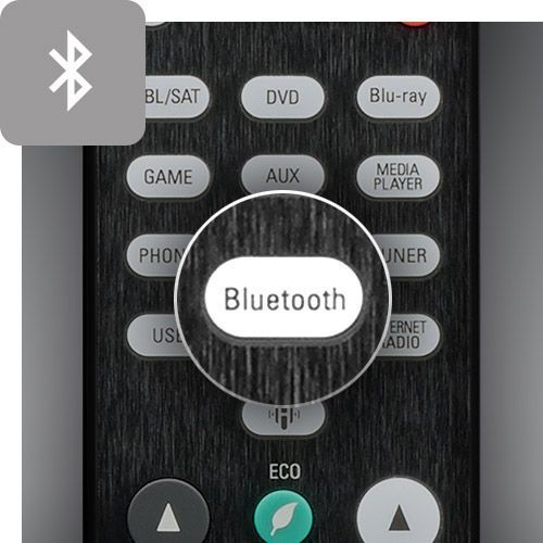 Close up of Bluetooth button on the remote