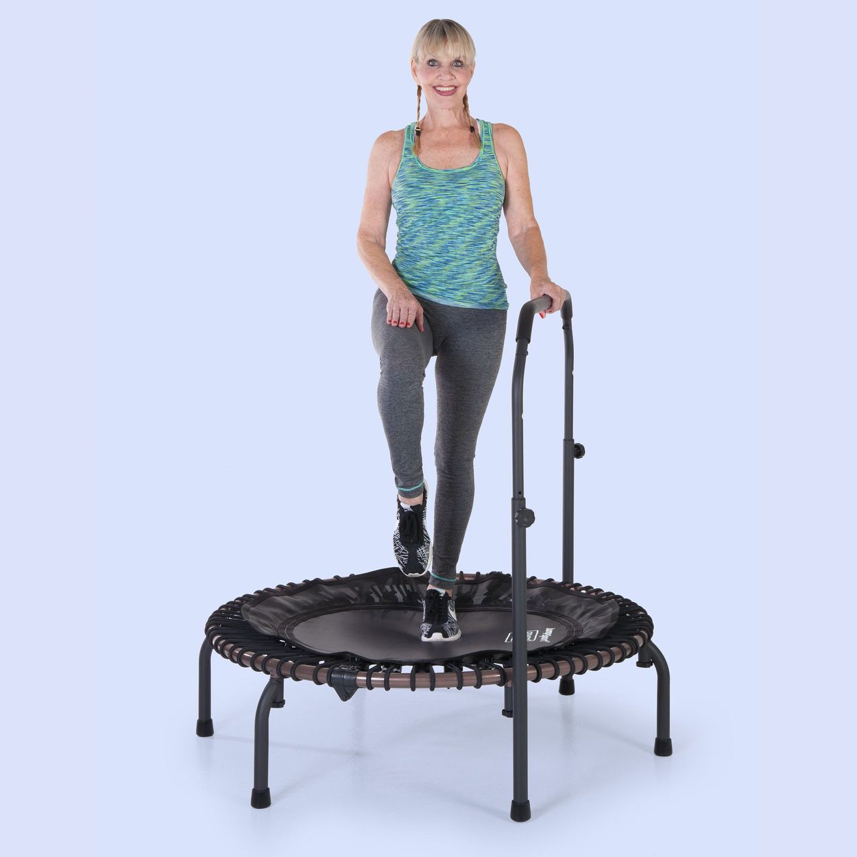 Handle bar is perfect for balance on your fitness trampoline